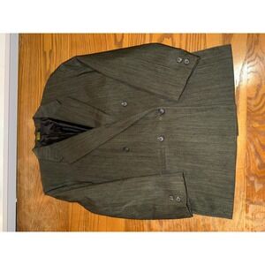 Amherst Collection Boys Double Breasted Pinstripe Blazer Suit Jacket Dark Green